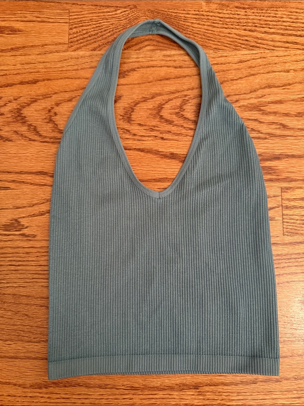 Out from under Ribbed Halter Tank Top in Sage Green